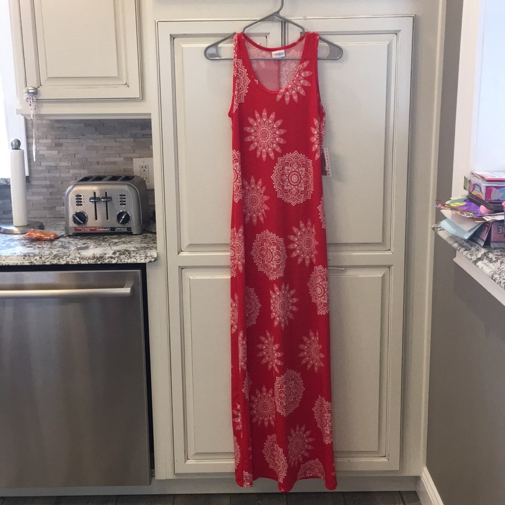 Red and white LuLaRoe Dani Dress